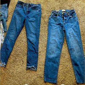2 pairs of high rise skinny jeans bundle (universal thread size 4 LOFT size 2)